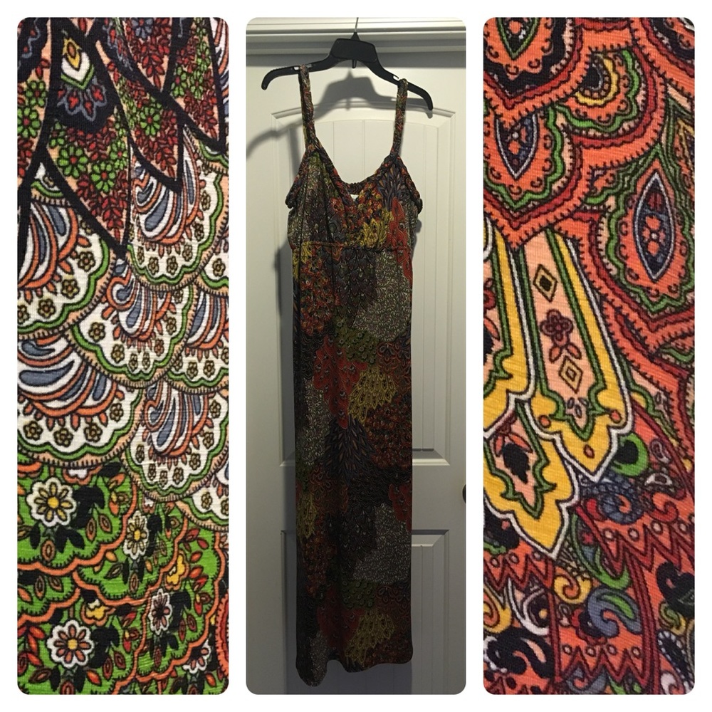 Paisley slinky maxi dress